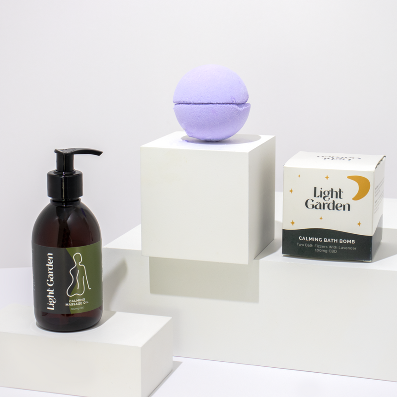 Calming Massage Oil + FREE Bath Bomb