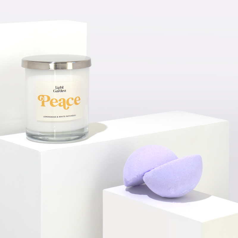 PEACE Calming CBD Candle with Lemongrass & White Patchouli